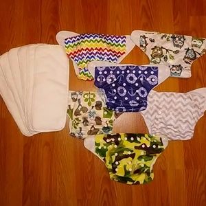 NWOT 6 Alva Cloth Diapers & Inserts Lot